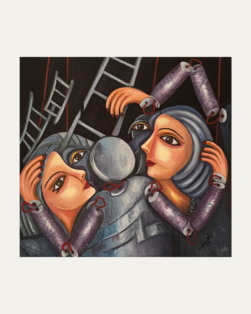 The Puppets 2 – Symbolic Painting by Essediya Halloâ