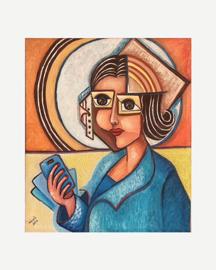 The Connected Woman – Expressive Painting by Essediya Halloâ